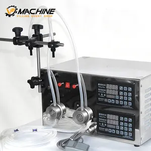 Máquina de enchimento de bomba magnética de alta precisão, semi automática de duas cabeças, para bebida macia, perfume, óleo, bebidas, líquido cosmético