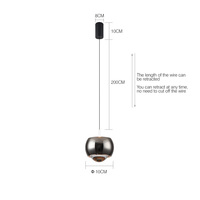 Lustre LED nordique moderne pour chambre à coucher, luminaires suspendus dorés et noirs, fil télescopique, lampe suspendue décorative pour salle à manger, restaurant, bar