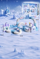 Ensemble de traineaux en plastique Unicorn Ice Castle, 116 pièces, échelle 1:5, jouet électrique pour enfants de 5 à 7 ans, ensemble cadeau unisexe