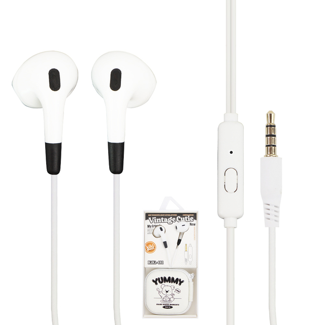 KIKI-481 Korean Style Cute Creative Earphone Cartoon In-Ear Wired Girl Heart Student 3.5mm Universal Candy Ribbon Microphone