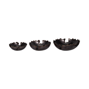 Set di 3 ciotole decorative nere in metallo per centrotavola, decorazioni per la casa, bancone della cucina, tavolino da caffè - Product Image 3