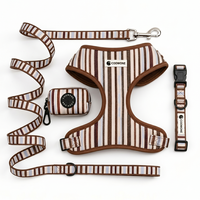 Conjunto de Arnés para Perro en Forma de Y de Algodón a Rayas con Logotipo Personalizado, Correa para Perro Ajustable, Conjunto para Pasear Mascotas, Arnés de Entrenamiento Antitirones para Perro