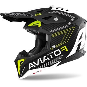 หมวกกันน็อคออฟโรด Airoh Aviator 3 Primal Carbon Matte Fluorescent Yellow XL - Product Image 1