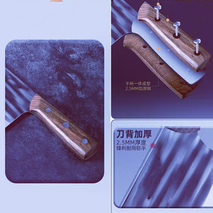 Cuchillo de cocina forjado a mano, cuchillo para rebanar, cuchillo de chef afilado, cuchillo 2 en 1 de Yangjiang para picar y rebanar - Product Image 3