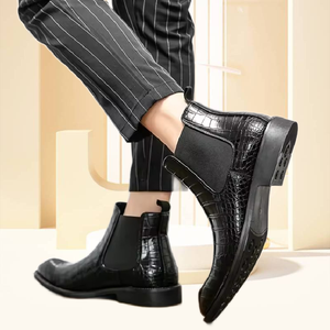 עליון גבוה sepatu בטיחות הקיץ יוקרתי אופנוע מעצב שיער נוח צ 'לסי עור גברים של מגפי - Product Image 4