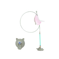 Juguete para gatos Nerve con ventosa, varita estimulante sin láser, simulación interactiva con plumas y campana, para uso en interiores, relajante para quemar energía