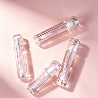 Tube de brillant à lèvres mini transparent de 3 ml avec bouchon transparent et applicateur Doe Foot, faible MOQ