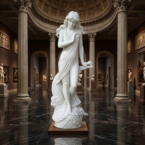 Scultura Classica di Dea in Marmo Bianco Massiccio su Misura - Arte Figurativa Greco-Romana Personalizzata, Realizzata su Ordinazione con Consegna Globale - Product Image 5