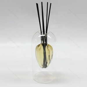 Kostenlose Probe Einzigartige leere Raum Boro silikat glasflasche Doppelwandige Duft flaschen Parfüm glas mit Verpackung - Product Image 3