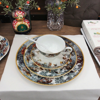 Wholesale Luxury Dinnerware Sets Porcelain Luxury Ceramic Tableware Porcelain Dinner Set Bone China Dinnerware Sets for Dinner