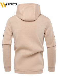 Venta al por mayor personalizado de los hombres Slim Fit Pullover Hoodie 100% algodón impermeable Anti-Shrink bordado de punto de diseño liso patrón sólido - Product Image 3