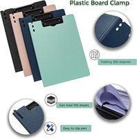 Portapapeles Plegable A4 con Clip Metálico Horizontal, Portapapeles Plegable 360 Grados con Soporte para Bolígrafo y Cubierta para Archivos