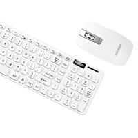 Set Mouse & Keyboard Nirkabel KAKUSIGA Mute Button 2.4G, Klik Senyap, Combo Kantor untuk Komputer Desktop & Laptop