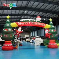 Décorations gonflables pour festivals en plein air, arche gonflable LED de Noël pour événements