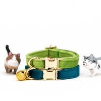Großhandel Custom Pet Collars Bulk Soft Velvet Nylon verstellbare Glocke Mehrere Farben Größen Katzen Hunde Preis