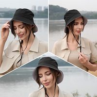 Chapeau Bob de Pêche et Randonnée Imperméable à Large Bord avec Cordon de Serrage Réglable et Sangle Mentonnière Séchage Rapide – Idéal pour l'Extérieur et le Safari