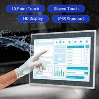 Nouvel écran tactile interactif industriel intégré Android 11 de 15,6 pouces, argenté, capacitif, multi-touch, tablette avec protection frontale IP65 pour