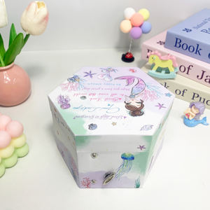 Caja Musical de Papel Hexagonal Hecha a Mano con Manivela Yiyu, para Guardar Joyas, con Logotipo y Sonido de los Años 30, en Oferta - Product Image 6