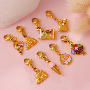 Non Tarnish 14k 18k Gold Plated 316L Stainless Steel Pendant Foot Candy Charms for Necklace <b>Bracelet</b> Jewelry Making - Product Image 2