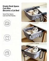 Nouveau lit pour chat et chien, chaud et confortable pour l'hiver, style meuble multifonctionnel, amovible et lavable, pour l'intérieur, à placer près du bureau