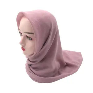 2022新品纯色提花棉头巾穆斯林钻石格子水波纹时尚女性围巾
