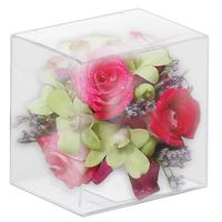 Boîte cadeau boîtes transparentes emballage avec couvercle paquet d'idées de détail cube en plastique PVC/PET emballage pliable en vinyle
