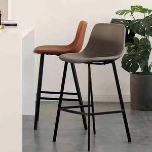 Factory Direct Sale Modern Design Metal Legs <b>Retro</b> <b>Chair</b> Industrial Style Cafe PU Leather High Bar Stools - Product Image 2
