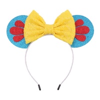 Bandeaux assortis, imprimé léopard, broderie de dessin animé pour enfant, 12 pièces, boucles d'oreilles mignonnes des deux côtés, déguisement de fête, bandeau