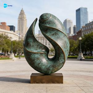 Sculptures d'art abstrait en bronze sur mesure, sculptures de coquillages en bronze pour la décoration intérieure du salon - Product Image 5