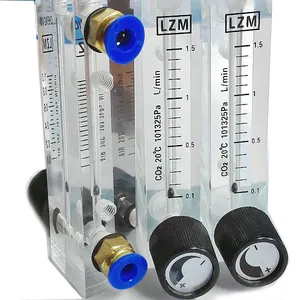 Acryl LZM Panel Rota meter Gas CO2 Durchfluss messer mit Ventil 25-600ml/min