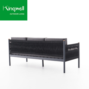 Ensemble de canapés de salon de jardin contemporain en aluminium pour l'extérieur, meubles de jardin en métal avec <span class=keywords><strong>bois</strong></span> plastique - Product Image 6