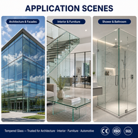 Valla de barandilla endurecida templada transparente irrompible de seguridad Panel transparente Fachada de vidrio templado para construcción