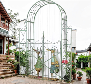 โครงบังตาประตูอลูมิเนียมอัลลอยด์เคลือบผงสไตล์โบราณแนวยุโรปแนวชนบทสำหรับสวนระเบียงกลางแจ้งสำหรับปีนเขากุหลาบ - Product Image 4