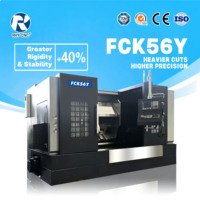 Torno CNC Horizontal FCK56Y con Eje Y / Centro de Torneado de Bancada Inclinada con Torreta de 12 Posiciones y Herramientas Motorizadas Automáticas para Piezas Complejas
