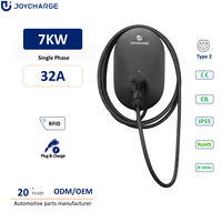Nouvelle borne de recharge pour véhicules électriques 7 kW avec carte RFID, Type 2, 32A, monophasée, contrôle d'accès, Wallbox, gestion multi-utilisateurs, IP55, pour appartement, garantie 2 ans