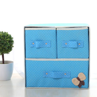 Boîte de rangement rectangulaire pliable en tissu non tissé à 2 niveaux et 3 tiroirs épaissie pour chaussettes et sous-vêtements