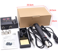 Station de soudage à air chaud numérique LARIX 8898 2-en-1 SMT avec température et débit d'air réglables