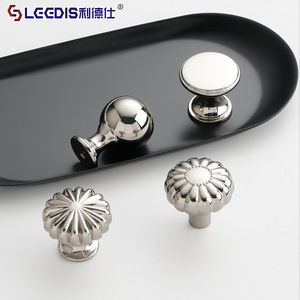Legdis Cabinet Knobs Titanium Silver Zinc Alloy French Style Round Single Hole Furniture Hardware Handle - Product Image 1