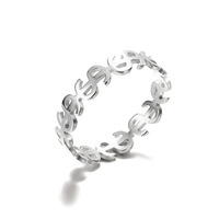Nouvelle bague en acier inoxydable pour étudiante, motif cœur creux symbole dollar, personnalisée, simple, pour femme