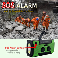 Linterna con Alarma SOS y Carga USB-C, Banco de Energía de 5000 mAh, Equipo de Supervivencia Portátil, Radio Meteorológica de Emergencia para Cortes de Energía
