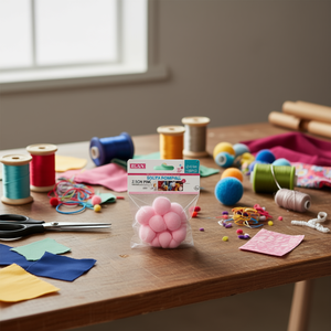 Palline Pompom ILAN 2,5 cm Rosa 15 Pezzi per Artigianato - Product Image 3