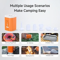 Pompe à air électrique portable mini, rechargeable, à piles, avec adaptateur de valve en plastique, double fonction gonflage et aspiration