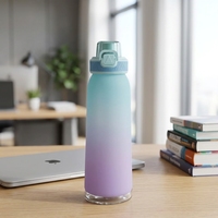 Bouteille anti-fuite avec options de parfum, couvercle à clapet, paille intégrée pour boire directement – Idéale pour l'école, le cyclisme, le camping, la gym, les cadeaux, la maison et l'extérieur