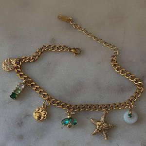 วันวาเลนไทน์เพทายหรูหรา DIY หัวใจผลไม้สร้อยคอสร้อยข้อมือหัวใจเ<span class=keywords><strong>ช</strong></span>อร์<span class=keywords><strong>รี</strong></span>่ทองจี้และเสน่ห์เครื่องประดับขายส่ง - Product Image 5