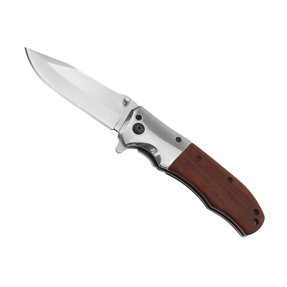 Factory Wholesale Fixed Blade 440C Steel Blade Wood Handle Drop Point Pocket Knife Folding Camping knife Fruit knife
