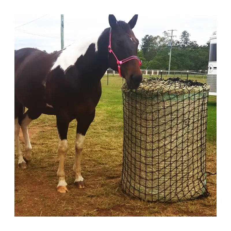 Venda quente saco de alimentação Do Cavalo UV estabilizado Redonda Slow Cavalo alimentador Hay Bale net para Cavalos