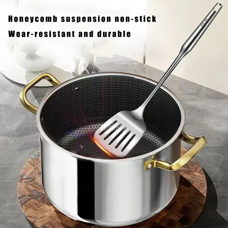 304 Stainless Steel Soup Pot Non-Stick Honeycomb Lid Modern for Household Use for Induction Cooker Gas Stove Universal Frying · image 2