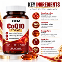 Gélules de CoQ10 Premium Coenzyme Q10 Ubiquinone Soutien Énergétique Cellulaire et Antioxydant pour Adultes OEM Marque Privée Vente en Gros