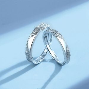 Anillo De Acero Inoxidable Platinum Plated <b>Couple</b> Wedding <b>Ring</b> Opening Adjustable Rhinestone Wedding Bridal <b>Rings</b> <b>Couple</b> Set - Product Image 1
