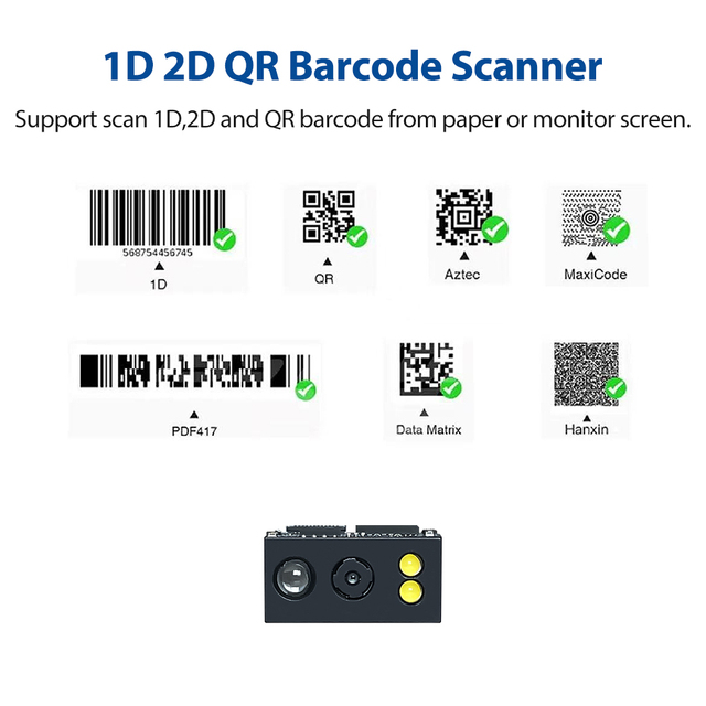 USB Wired Handheld 2D Barcode Scanner with Stand Base Stock Status